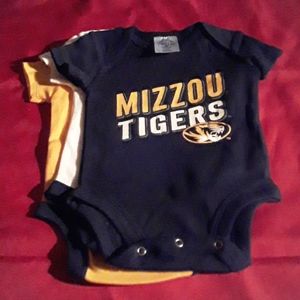 mizzou tigers onesies 0-3 months